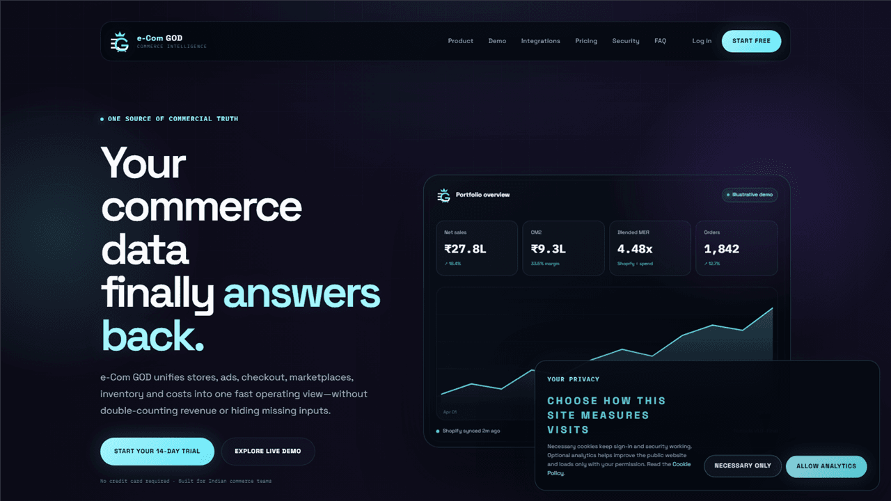 e-Com GOD: Commerce Intelligence SaaS project preview