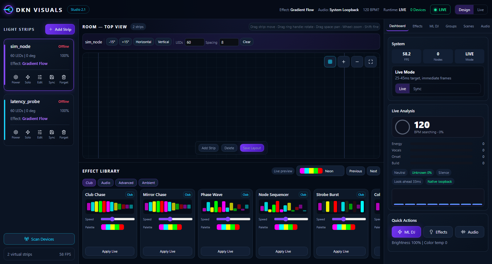 DKN Visuals — Music-Reactive Lighting System project preview